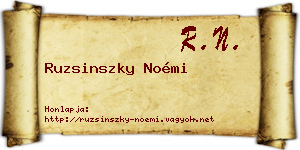 Ruzsinszky Noémi névjegykártya